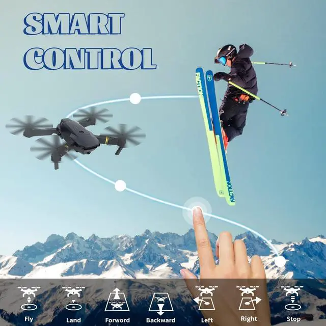 Alt view image 3 of 6 - Banban E58 Drones with Camera Foldable Remote Control Drone Compact Aerial Photography for Outdoor 120° degrees of obstacle avoidance,Comes with Carrying Case and 3 Batteries No Assembly Required