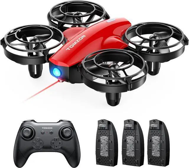 Main image of TOMZON A24 Mini Drone for Kids with Battle Mode, Kids Drone with Throw to Go, High Speeds Rotation, Self Spin and 3D Flip, RC Quadcopter with Altitude Hold, Headless Mode,3 Batteries, Safe Cover, Red