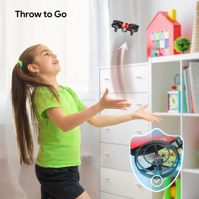 Alt view image 6 of 7 - TOMZON A24 Mini Drone for Kids with Battle Mode, Kids Drone with Throw to Go, High Speeds Rotation, Self Spin and 3D Flip, RC Quadcopter with Altitude Hold, Headless Mode,3 Batteries, Safe Cover, Red