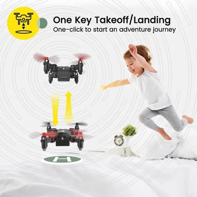 Alt view image 4 of 7 - Holy Stone HS190 Foldable Mini Nano RC Drone for Kids Gift Portable Pocket Quadcopter with Altitude Hold 3D Flips and Headless Mode Easy to Fly for Beginners