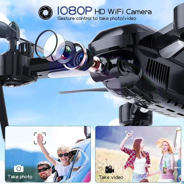 Alt view image 5 of 7 - FERIETELF T6 Drone with Camera for Adults, 1080P HD Non-Folding Drone, FPV RC Drone with 30mins Flight/Live Video/ 3D Flip/App Control/One Key Take Off/Landing for Kids Beginners