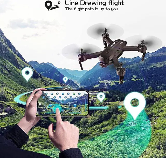 Alt view image 2 of 7 - FERIETELF T6 Drone with Camera for Adults, 1080P HD Non-Folding Drone, FPV RC Drone with 30mins Flight/Live Video/ 3D Flip/App Control/One Key Take Off/Landing for Kids Beginners