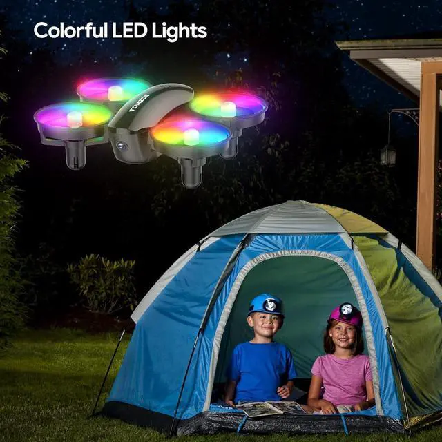 Alt view image 2 of 6 - TOMZON A23W Drone with Camera 1080P, LED Kids Drone with Throw to Go, High Speed Rotation and 3D Flip, Mini Drone for Kids with Circle Fly, Gravity Sensor, 3 Speeds, 2 Batteries