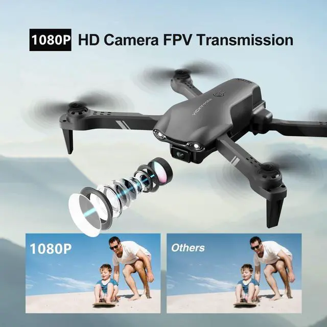 Alt view image 6 of 7 - 4DRC V13 Drone with 1080P HD FPV Camera for kids Adults, Foldable Mini RC Quadcopter for Beginners Toys Gifts,Waypoint, Functions, Headless Mode,Altitude Hold,Gesture Selfie,3D Flips,Black