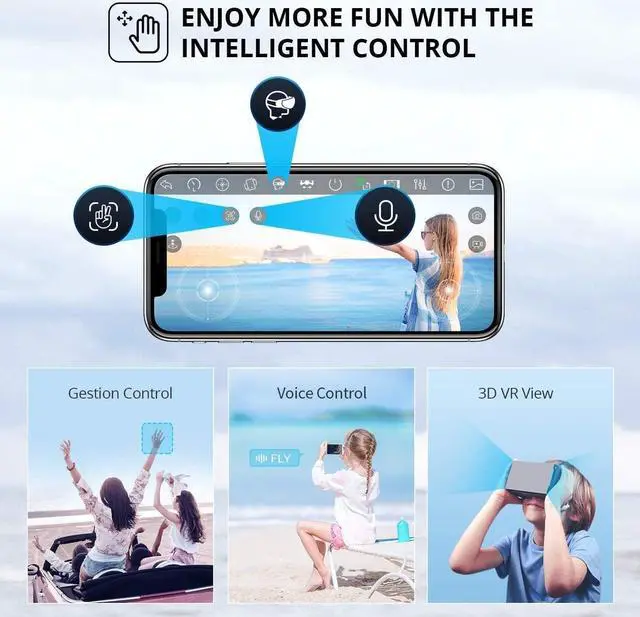 Alt view image 2 of 7 - 4DRC V13 Drone with 1080P HD FPV Camera for kids Adults, Foldable Mini RC Quadcopter for Beginners Toys Gifts,Waypoint, Functions, Headless Mode,Altitude Hold,Gesture Selfie,3D Flips,Black