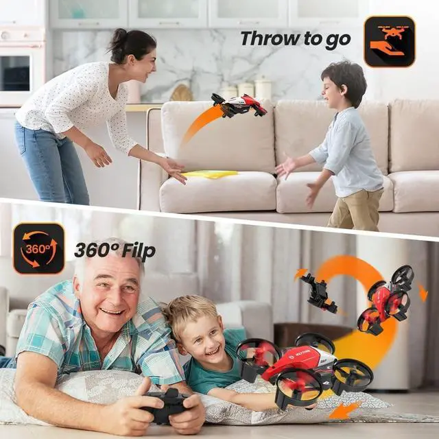 Alt view image 5 of 7 - Holy Stone 2 In 1 Mini Drone, Drones for Kids with Race & Fly Mode, RC Helicopter Quadcopter Plane HS210F with Modular Battery, Altitude Hold, 3D Flip, Easy to Fly, Racing Drones Toy Gift for Boys Gir