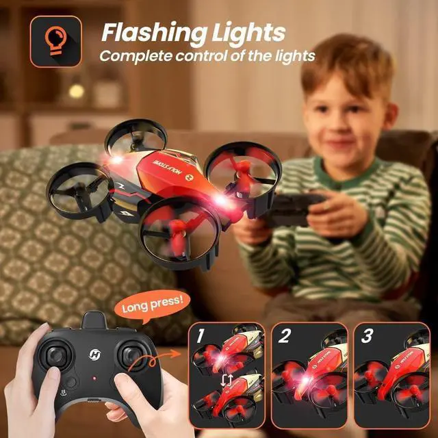 Alt view image 6 of 7 - Holy Stone 2 In 1 Mini Drone, Drones for Kids with Race & Fly Mode, RC Helicopter Quadcopter Plane HS210F with Modular Battery, Altitude Hold, 3D Flip, Easy to Fly, Racing Drones Toy Gift for Boys Gir