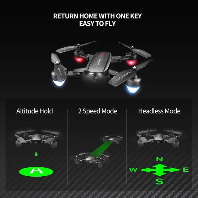 Alt view image 4 of 5 - Foldable GPS Drone with 4K Camera for Adults,Zuhafa T5,RC Quadcopter with GPS Return Home,5Ghz WiFi Transmission Live Video,30 Minutes Flight Time, Long Control Range, Includes 2 Batteries