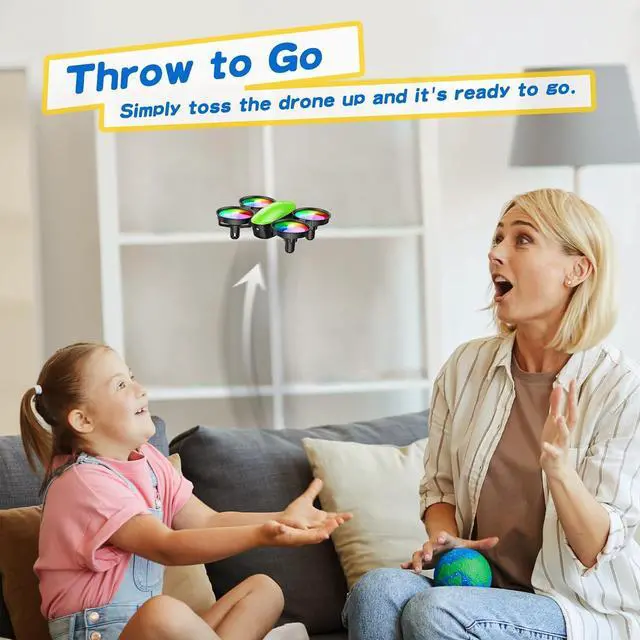 Alt view image 2 of 6 - TOMZON A23 Mini Drone for Kids and Beginners, RC Toy Drone with Throw to Go, Easy to Learn, Auto-rotation, 3D Flips, Circle Fly, Headless Mode, 2 Batteries, Gift for Boys and Girls, Green