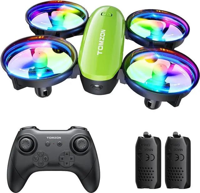 Main image of TOMZON A23 Mini Drone for Kids and Beginners, RC Toy Drone with Throw to Go, Easy to Learn, Auto-rotation, 3D Flips, Circle Fly, Headless Mode, 2 Batteries, Gift for Boys and Girls, Green