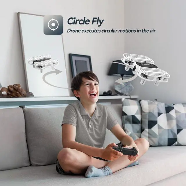 Alt view image 6 of 7 - DEERC D11 Mini Drone for Kids, Kids Drone with LED RC Quadcopter with Toss to Launch, Circle Fly, 3D Flip, Auto Hovering, 3 Speeds, One Key Takeoff/Landing, 2 Batteries for 16mins,