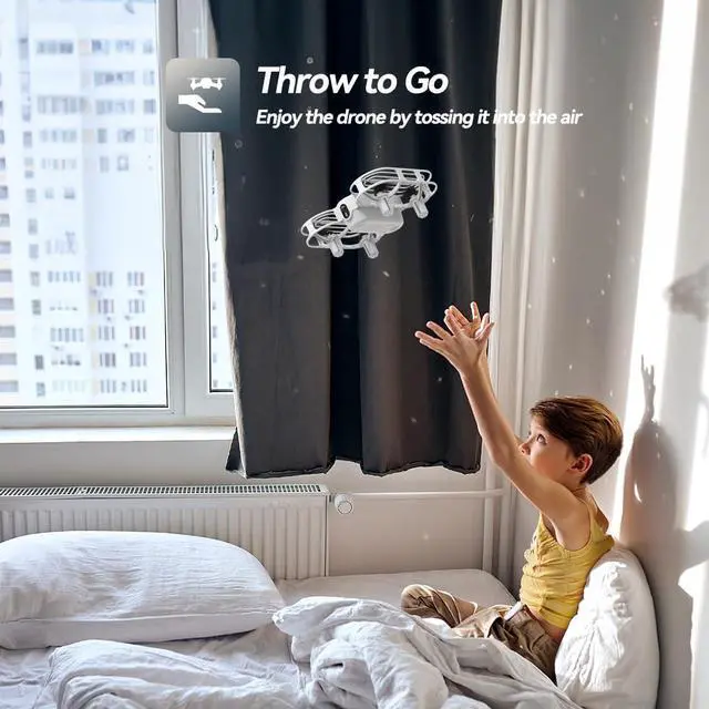 Alt view image 3 of 7 - DEERC D11 Mini Drone for Kids, Kids Drone with LED RC Quadcopter with Toss to Launch, Circle Fly, 3D Flip, Auto Hovering, 3 Speeds, One Key Takeoff/Landing, 2 Batteries for 16mins,