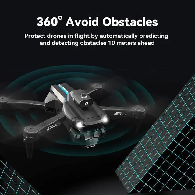 Alt view image 4 of 5 - HYTOBP M° Drone with Camera 4K, Triple Cameras, 360° Obstacle Avoidance Drone, 45 Mins Flight, 3 Batteries, 90° Adjustable Lens, 360° Flip, One Button Take Off/Landing, Drones for Adults with Cameras