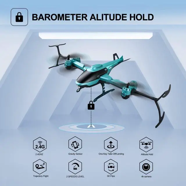 Alt view image 5 of 7 - 4DRC V10 Drone with 1080P HD Camera for Kids Adults,Foldable RC Helicopte WIFI FPV Live Video Mini Quadcopter for Beginners,3D Flips, Gestures Selfie, Altitude Hold, One Key Start, 2 Batteries