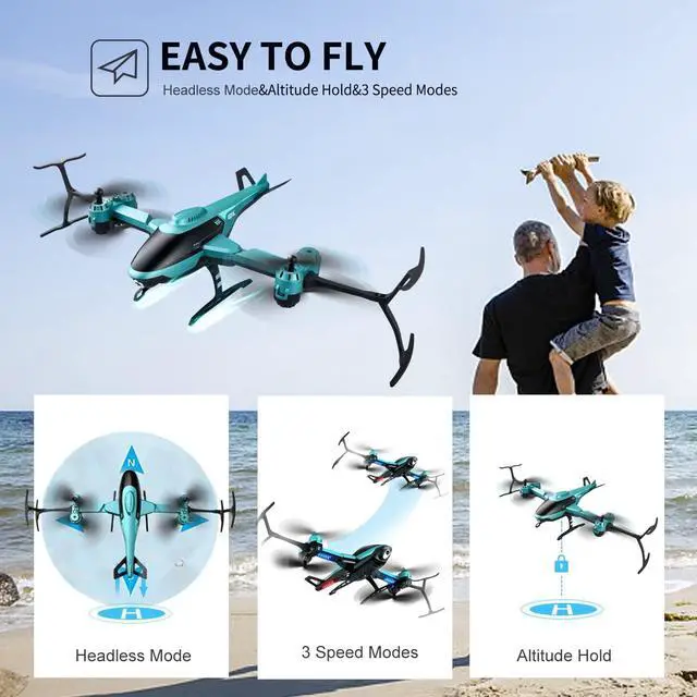 Alt view image 2 of 7 - 4DRC V10 Drone with 1080P HD Camera for Kids Adults,Foldable RC Helicopte WIFI FPV Live Video Mini Quadcopter for Beginners,3D Flips, Gestures Selfie, Altitude Hold, One Key Start, 2 Batteries
