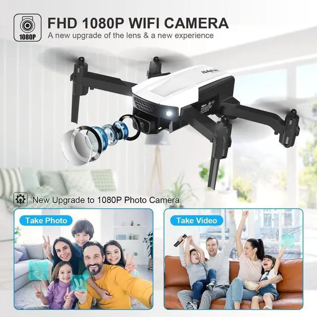 Alt view image 5 of 7 - Mini Drone for Kids with Camera, Holyton HT25 1080P HD Photo, Foldable Toy Drone Gifts for Beginners & Adults, Altitude Hold, Voice/Gesture Control, One Key Take Off/Landing, 3D Flip, 2 Batteries
