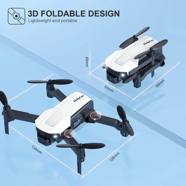 Alt view image 6 of 7 - Mini Drone for Kids with Camera, Holyton HT25 1080P HD Photo, Foldable Toy Drone Gifts for Beginners & Adults, Altitude Hold, Voice/Gesture Control, One Key Take Off/Landing, 3D Flip, 2 Batteries