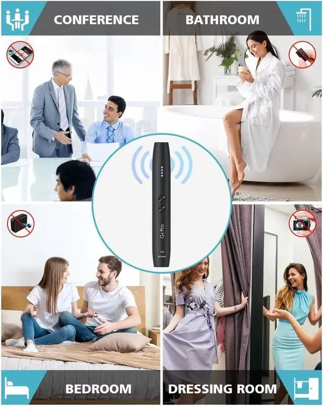 Alt view image 2 of 6 - Jepwco G4 Pro Anti Spy Detector for Wireless Audio Bug Camera, Bug Detector, Privacy Protector, 5 Levels Sensitivity, 25H Working Time, Portable Pen Shape, Home Office Travel