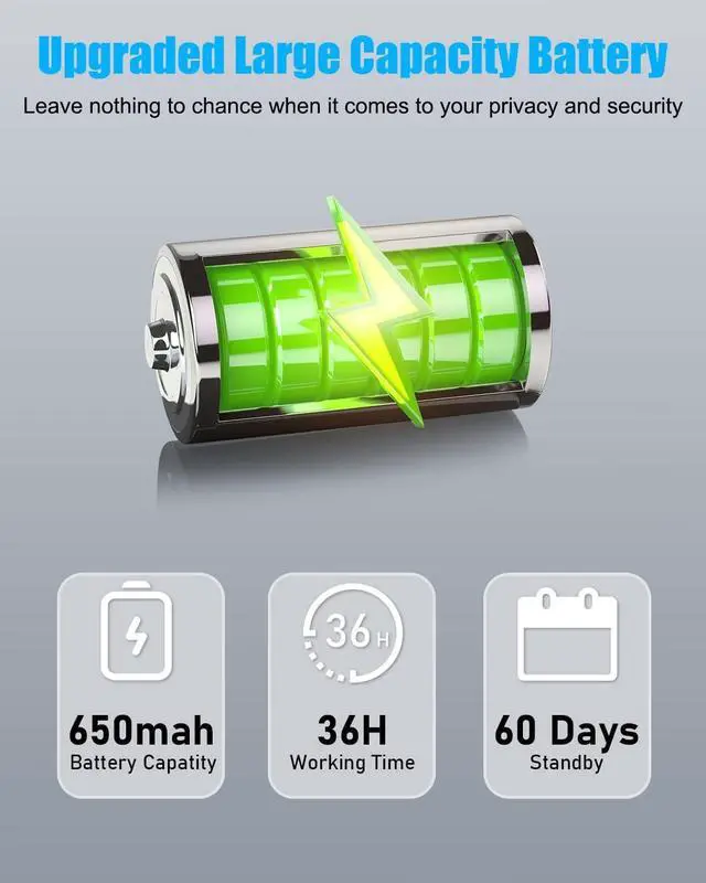 Alt view image 6 of 7 - Premium Hidden Camera Detector Finder, Bug Detector, GPS Tracker Detector, RF Signal Detector, 4 Pro Modes, 6 Levels Sensitivity, 36H Working Time, Spy Camera Detector Device for Car/Office/Travel