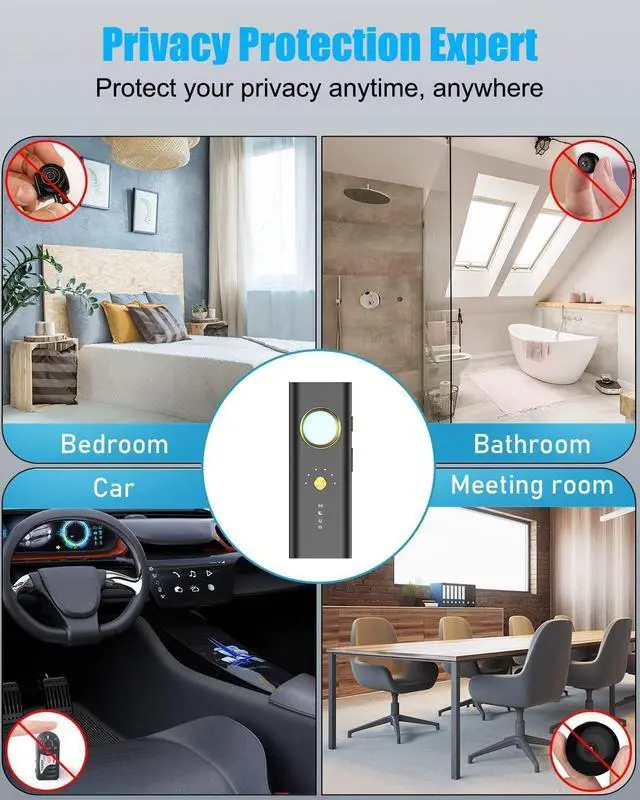 Alt view image 5 of 7 - Premium Hidden Camera Detector Finder, Bug Detector, GPS Tracker Detector, RF Signal Detector, 4 Pro Modes, 6 Levels Sensitivity, 36H Working Time, Spy Camera Detector Device for Car/Office/Travel