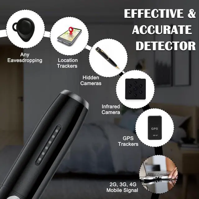 Alt view image 4 of 6 - Anti Spy Detector, Camera Detector Bug Detector, Privacy Protector for Audio Camera Devices Detector with 5 Levels Sensitivity, Portable Wireless Signals Detector for Travel Office Home Hotel