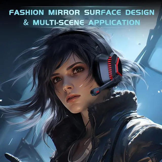 Alt view image 6 of 7 - GMRPWNAGE Wireless Gaming Headset for PS5, PS4, Mac, Switch, PC - 2.4GHz Wireless Gaming Headphones, Bluetooth 5.2 - Adjustable Noise Canceling Microphone - 3.5MM Wired Mode for Xbox Series(Red)