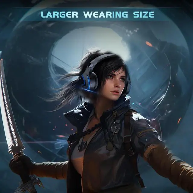 Alt view image 7 of 7 - GMRPWNAGE Wireless Gaming Headset for PS5, PS4, Mac, Switch, PC - 2.4GHz Wireless Gaming Headphones, Bluetooth 5.2 - Adjustable Noise Canceling Microphone - 3.5MM Wired Mode for Xbox Series(Blue)