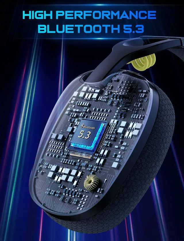 Alt view image 4 of 7 - Wireless Gaming Headset with Microphone for PS4, PS5, PC, Switch, Mac, FEIYING 2.4GHz Bluetooth 5.3 Gaming Headphones with ENC Noise Cancelling Mic, 3.5mm Jack Wired 3-in-1 Gaming Headphones Ergonomic