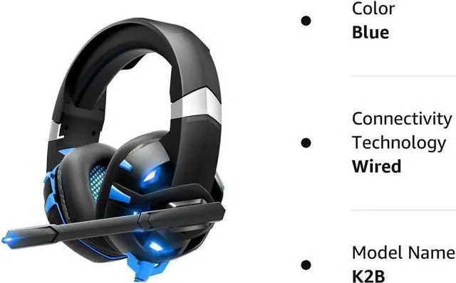 Alt view image 7 of 7 - GIZORI Gaming Headset Xbox Headset, PS5 Headset with 7.1 Surround Sound Stereo, Gaming Headphones with Noise Canceling Mic & LED Light, Compatible with Xbox Series X|S, PS4, PS5, PC (Blue), (K2)