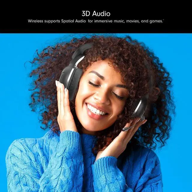 Alt view image 5 of 7 - Wireless Headsets with Microphone, Wantek Bluetooth Headphones with Adjustable Noise-Canceling Microphone, 45+ Playtime, Wired or Wireless Mode, Stable Connect with Computer and Mobile (T2L)