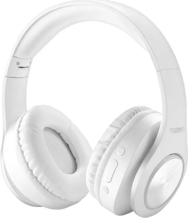 Main image of Bluetooth Headphones Wireless,Tuinyo Over Ear Stereo Wireless Headset 40 H Playtime with deep bass, Soft Memory-Protein Earmuffs, Built-in Mic Wired Mode PC/Cell Phones/TV-White