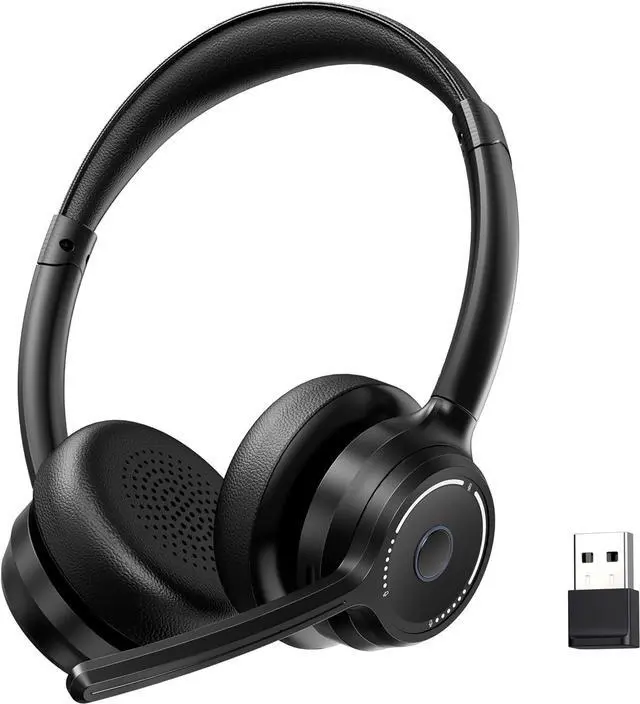 Main image of Gixxted Bluetooth Headset, Wireless Headset with ENC Microphone for PC, On Ear Headphones with USB Dongle and Mute Mic for Computer, Office Headset for Remote Work, Skype, Zoom, Teams, Call Center