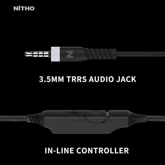 Alt view image 7 of 7 - NiTHO Janus Gaming Headset for PS4/PC/Xbox Series X/S/Xbox One/Switch/Mobile, Noise Cancelling Over Ear Headphones with Removable Mic, 40mm Speakers, 3.5 mm Headphone Jack - White
