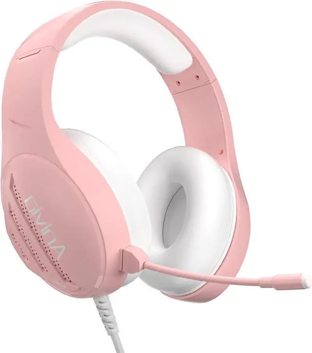 Alt view image 7 of 7 - Anivia Computer Headsets Over Ear Stereo Surround Sound Wired Headphones Wired Gaming Headset with Mic for PC MAC PS4 PS5 Xbox One, Pink