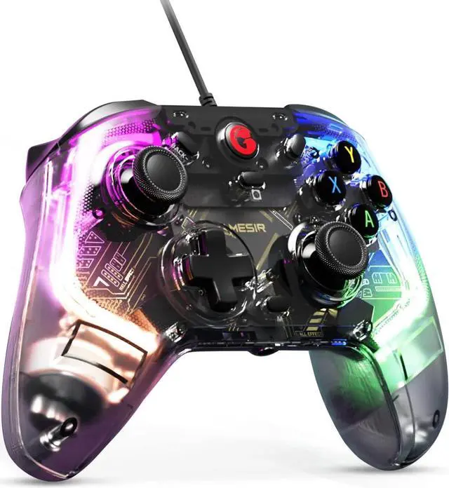 Main image of GameSir T4 Kaleid Transparent Wired Gaming Controller for Windows 10/11, Switch & Android TV Box, RGB Hue Color Lights, Gamepad PC Controller Joystick with Hall Effect Sticks /Hall Effect Triggers/Pro