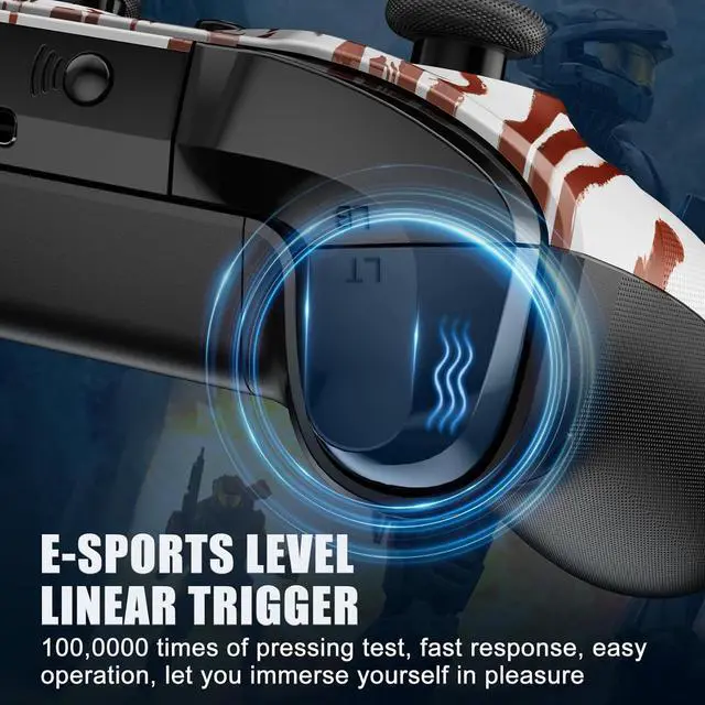 Alt view image 5 of 7 - Gamrombo Wireless PC Controller for PC Windows, Steam, iOS, Android, Special Edition Custom PC Gamepad Support Turbo/Dual Shock/3.5mm Audio Jack/Macro