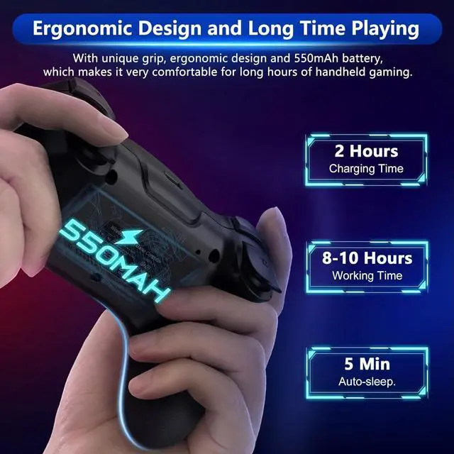 Alt view image 6 of 7 - [2024 New Version] CuleedTec Wireless Switch Controller, Switch Pro Controller Compatible with Switch/Lite/OLED, Manette Switch Remote Gamepad with 6-Axis Gyro, Dual Motors, Wake-up and Turbo