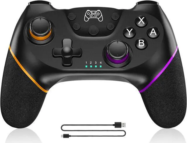 Alt view image 5 of 7 - Wireless Pro Controller Compatible for Nintendo Switch Sefitopher Bluetooth Gamepad Joypad,Controller Supports Gyro Axis Turbo and Dual Vibration (Orange & Purple)