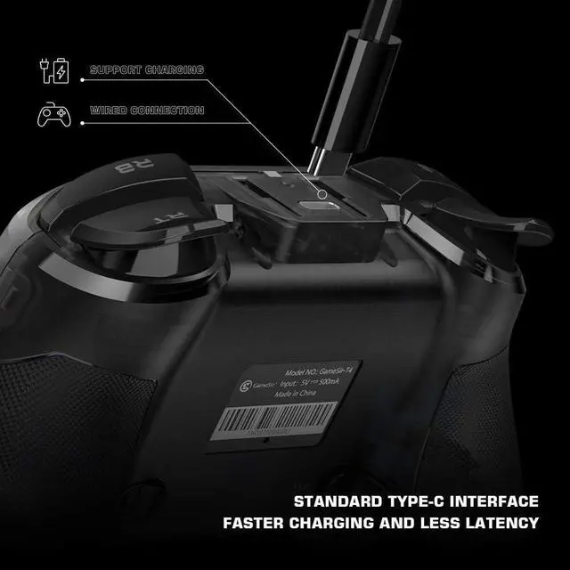 Alt view image 7 of 7 - GameSir T4 Pro Wireless Bluetooth Controller for Nintendo Switch, Switch Pro Controller with LED Backlight, Turbo Gamepad Joystick with Dual Motor, Programmable Game Controller for iPhone/Android/PC