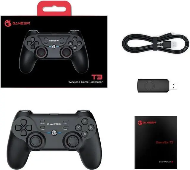 Alt view image 7 of 7 - GameSir T3 2.4G Wireless PC Game Controller for Android TV Box/Windows PC 7/10, Wired Controller with Dual Vibration Gamepad Joystick, 400mAh Li-ion Battery, Linear Trigger Buttons Compatible with And