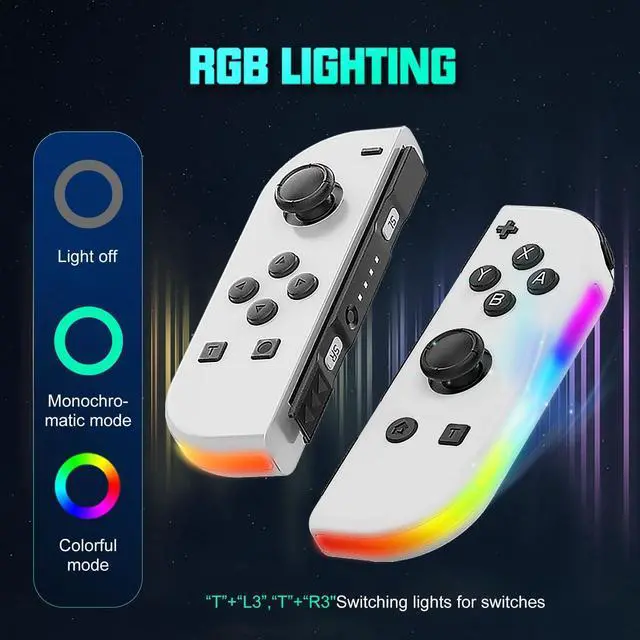 Alt view image 7 of 7 - Replacement for Nintendo Switch Controller, Compatible with Switch Controllers, Right and Left Wireless Joy-pad Controller, Support Double Vibration/Wake-up/Screenshot