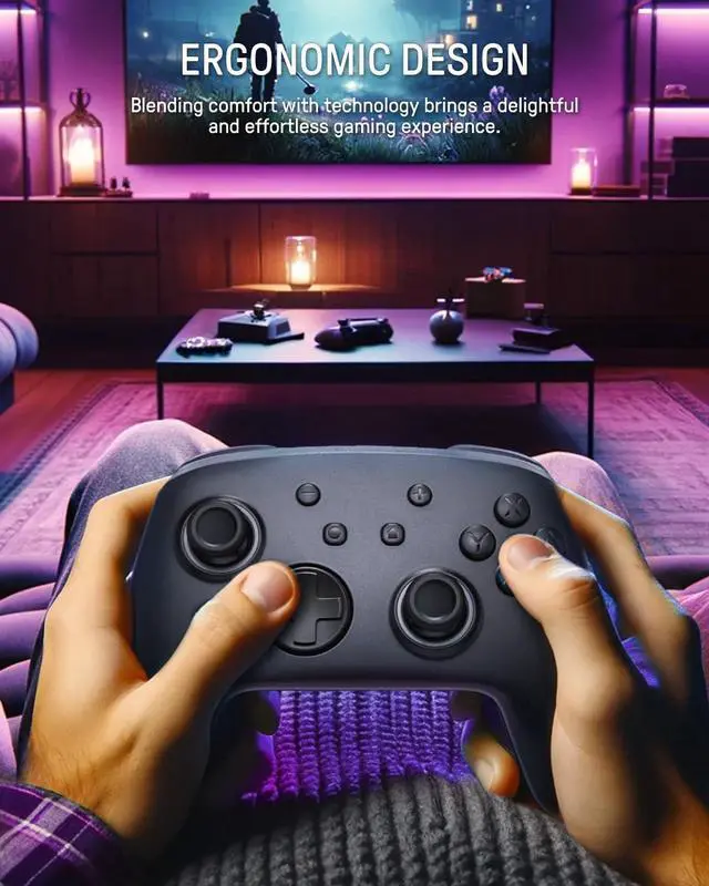 Alt view image 4 of 7 - [Luminous Pattern] Switch Pro Controller Wireless Compatible with Nintendo Switch Manette/OLED/Lite, FUNLAB Firefly Bluetooth Remote Gamepad with 7 LED Colors/Paddle/Turbo/Motion Control