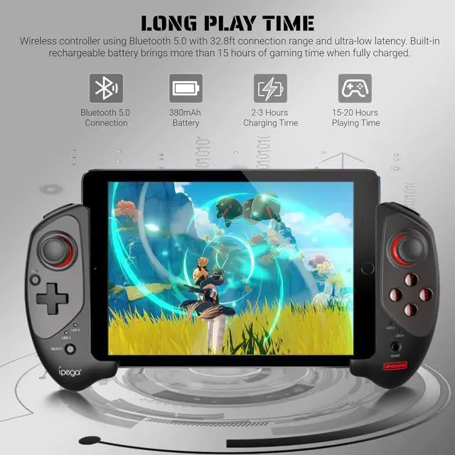Alt view image 4 of 7 - arVin Gaming Controller for iPad/iPad Mini/iPad Air, iPhone 14/13/12/11, iOS, Tablet Android Gamepad for Samsung Galaxy Tab, Huawei MatePad, Yoga Tab[Within 5-11 inch] PC Game Joystick for COD, Steam
