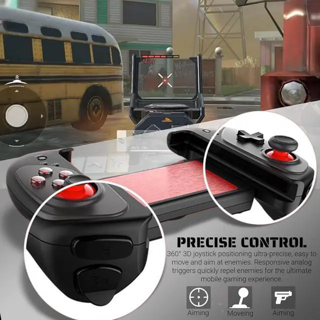 Alt view image 2 of 7 - arVin Gaming Controller for iPad/iPad Mini/iPad Air, iPhone 14/13/12/11, iOS, Tablet Android Gamepad for Samsung Galaxy Tab, Huawei MatePad, Yoga Tab[Within 5-11 inch] PC Game Joystick for COD, Steam