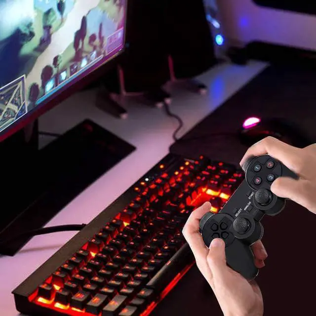 Alt view image 5 of 7 - SQDeal USB Dual Shock Joystick Gamepad Gaming Controller [Double Vibration Feedback Motors] for PC Computer Laptop Window (Black)