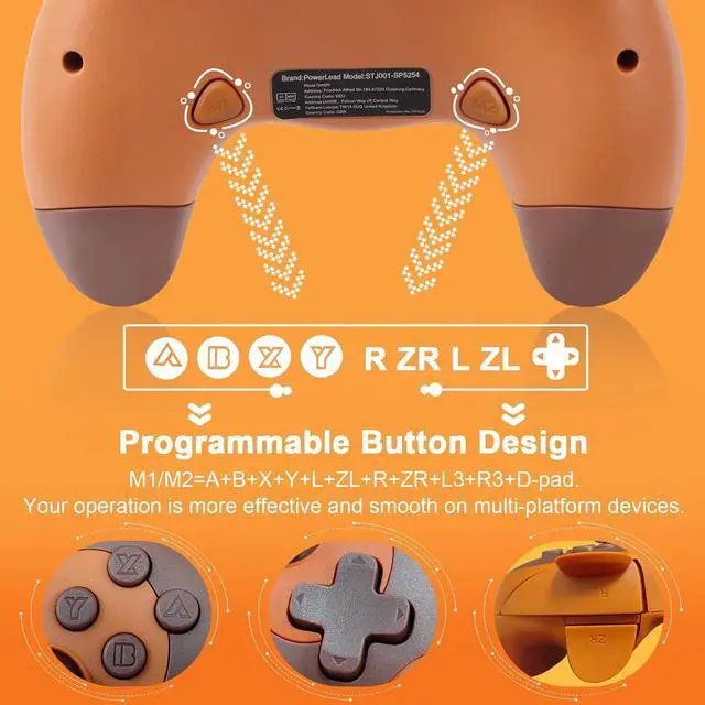 Alt view image 3 of 7 - PowerLead Switch Controller - Cute Raccoon Animal Wireless Switch Controller for Switch Lite/OLED/PC, Switch Pro Controller Remote Gamepad Joystick with Turbo/Motion Control/Wake-up, Vibration