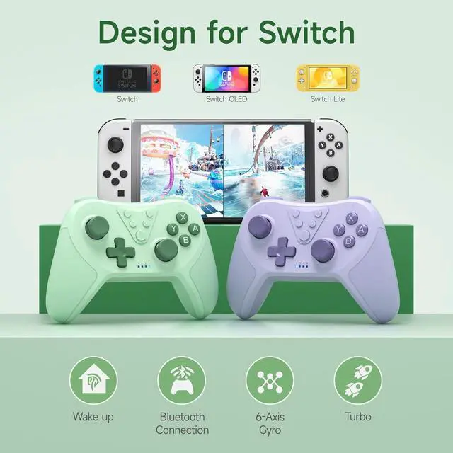 Alt view image 5 of 7 - EasySMX Wireless Switch Controller, Switch Pro Controller Compatible with Switch/Lite/OLED,Switch Remote Gamepad with Wake-Up,6-Axis Gyro,Turbo and Dual Vibration