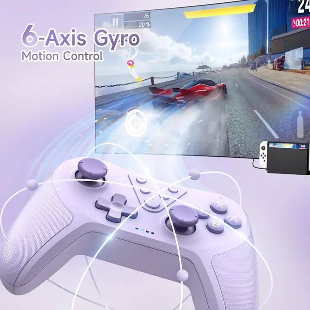 Alt view image 2 of 7 - Switch Controller, Wireless Pro Controller for Switch/Switch Lite/Switch OLED, Switch Remote Gamepad with Joystick, Adjustable Turbo Vibration, Ergonomic Non-Slip