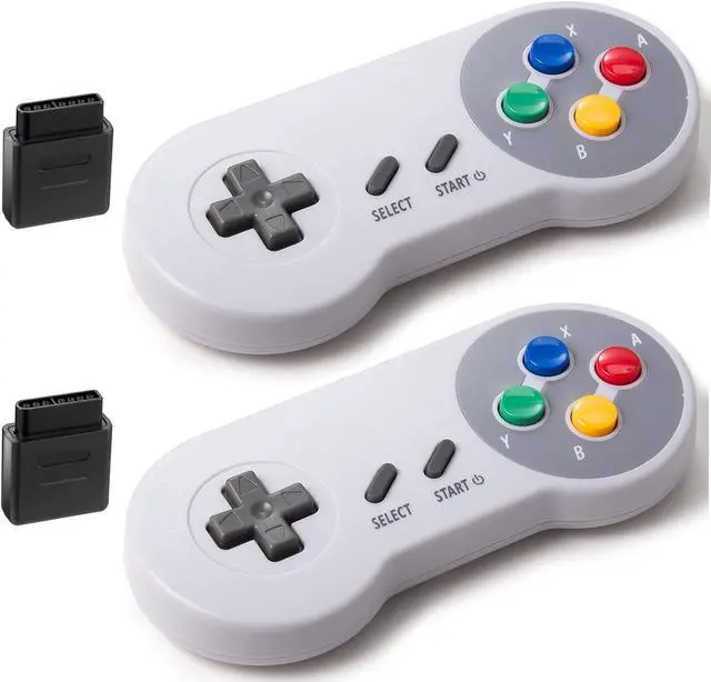 Main image of 2 Pack 2.4GHz Wireless Controller for Original SNES Console, kiwitatá Remote Wireless Gamepad Controller for SNES Super Entertainment System-7 Pin Connector