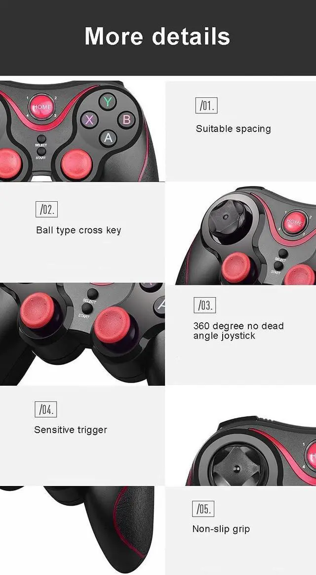 Alt view image 6 of 6 - Megadream Android Gamepad Controller, Wireless Key Mapping Gamepad Joystick Perfect for Call of Duty & PUBG Mobile & More, Compatible for Samsung Galaxy HTC LG Other Phone, Not for iOS